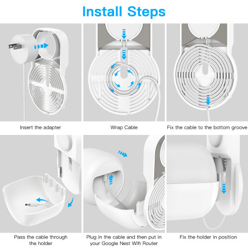 Wall Mount Holder for Nest WiFi Router No Screws White 2