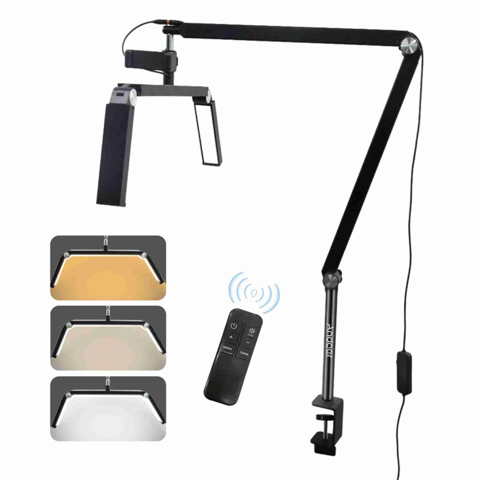 30W Foldable Led Video 3200K-5600K Dimmable Half Moon C Clamp Light 643505075991