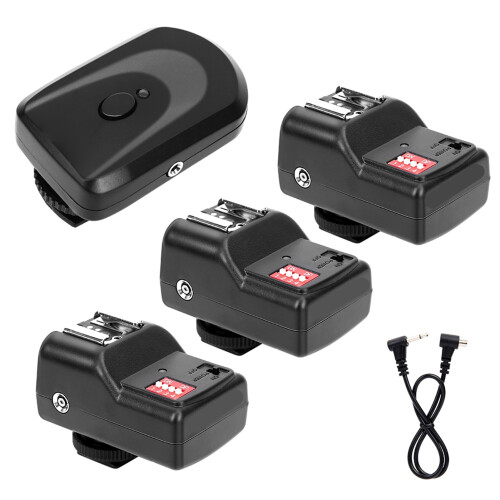 433MHz 16 Channel Wireless Flash Trigger Set 1 Tx 3 Rx 1 Sync Cable