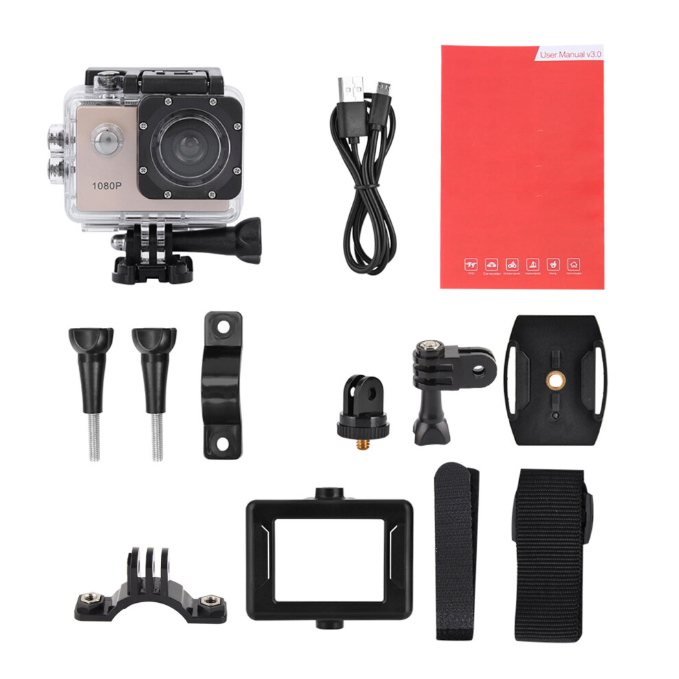 1080P Hd 2Inch Lcd Sports 30M Waterproof Action Camera With Battery 643505155242