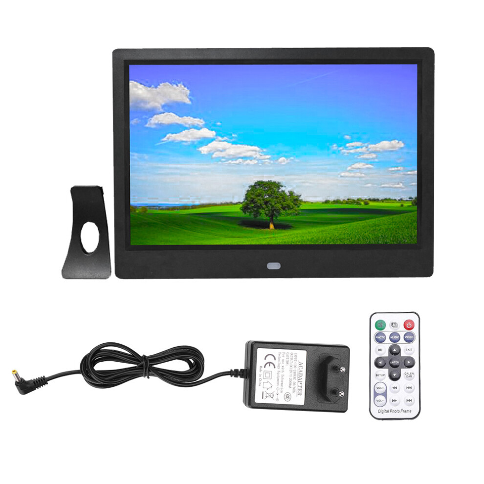 10Inch 1280*800 Hd Digital Photo Frame Alarm Clock Movie Player Black 643505158038
