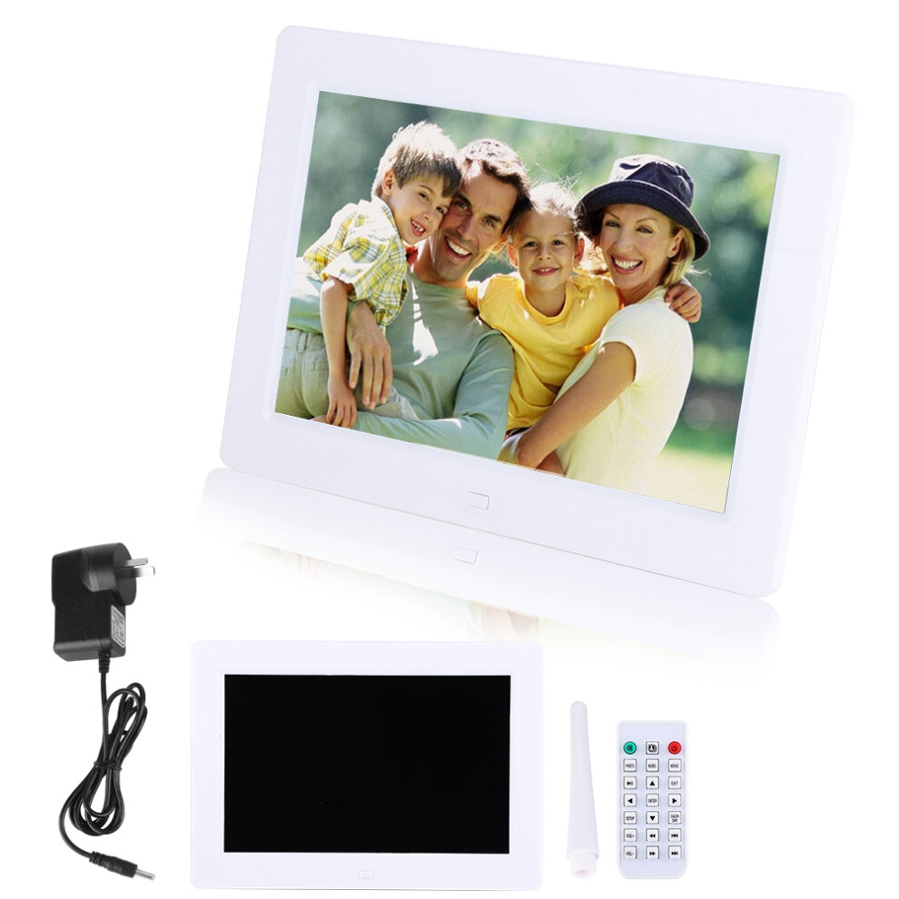 8Inch 1280*800 Digital Photo Frame Alarm Clock Player Remote Ips White 643505156409