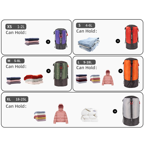 Lightweight Waterproof Compression Sack 4-6L for Camping Hiking 1