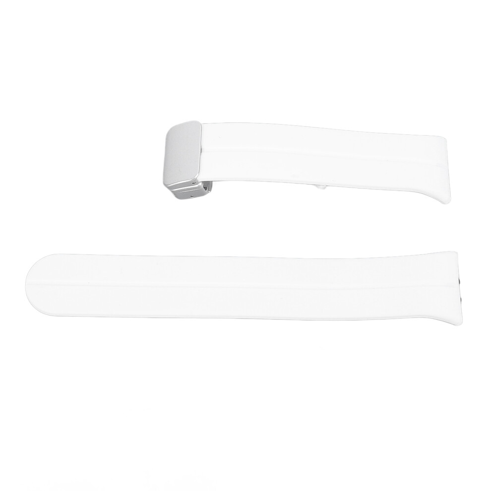 (White) Magnetic Fold Silicone Watch Band For Galaxy Fit3 Roseate White 643505182767