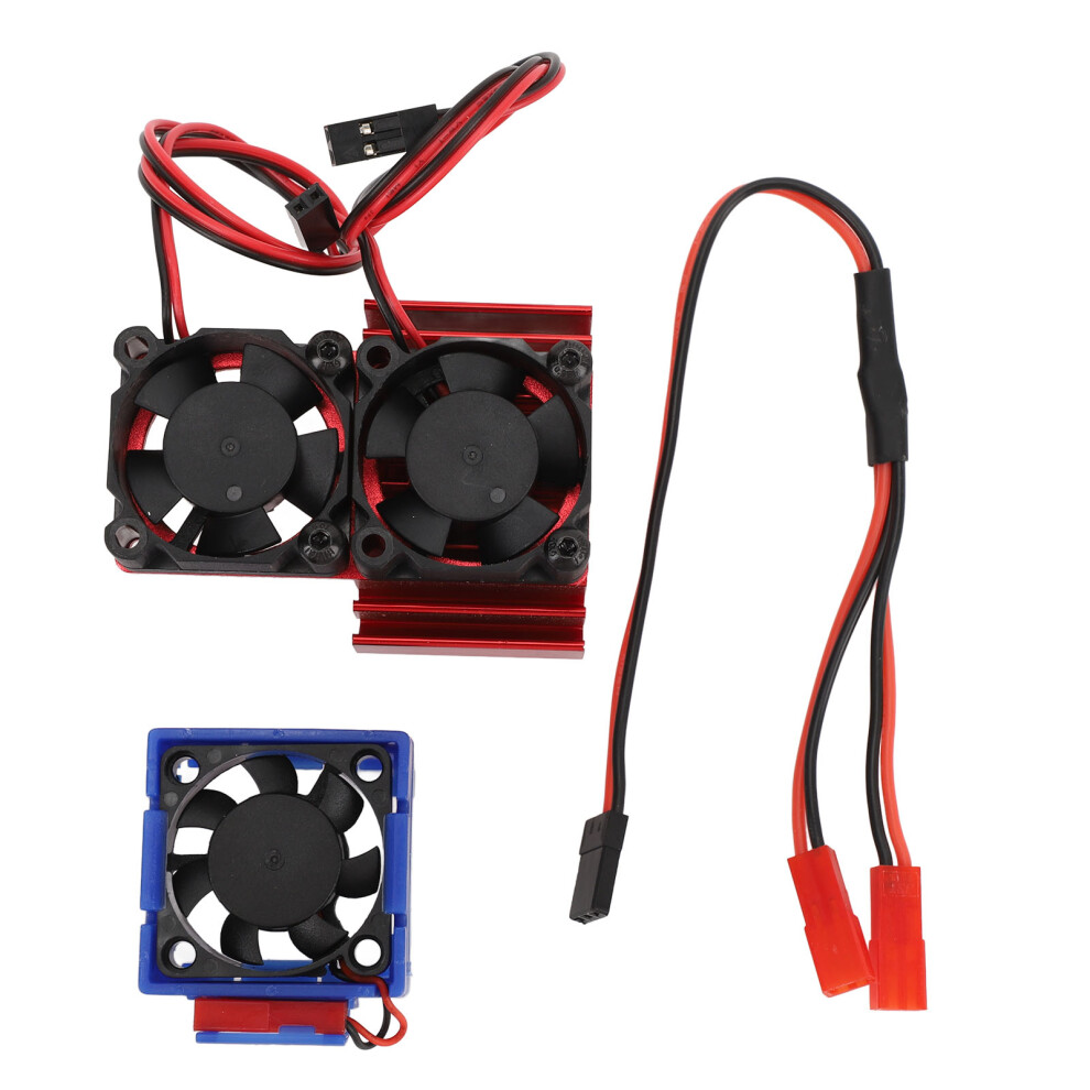 (Red) Esc Cooling Fan Dual Set For Slash 4X4 Vxl Rustler Stampede Hoss Red 643505182811