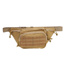 (Khaki) Adjustable Breathable Nylon Waist Bag for Running Hiking