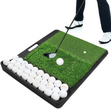 Golf Practice Mat with Ball Tray for Indoor Outdoor Use