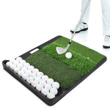 Golf Practice Mat with Ball Tray for Indoor Outdoor Use