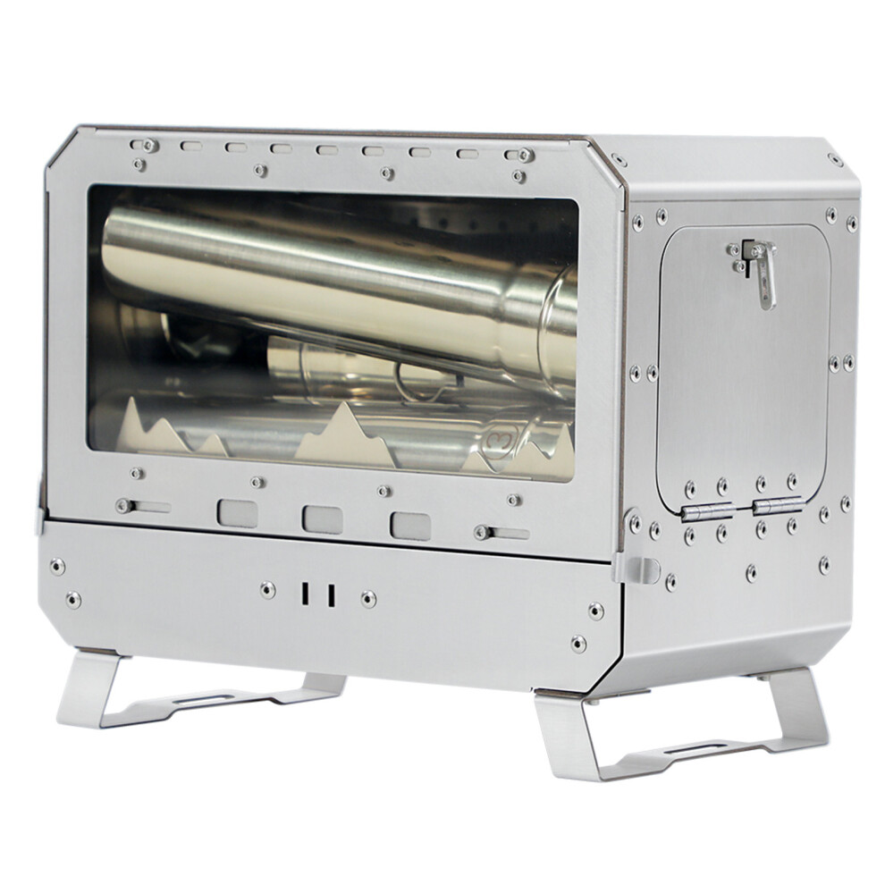 Portable Wood Burning Stove Oven Glass Window Stainless Steel-image-OPC-PMK5XHF-NEW