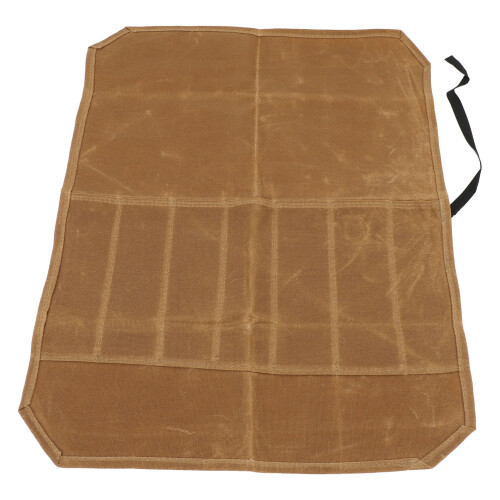 (Khaki) Chef Tool Roll Bag Water Resistant Canvas Fork Holder OD Green 1