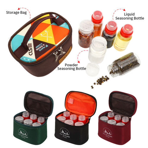 Portable Plastic Spice Containers Set with Storage Bag 1