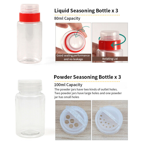 Portable Plastic Spice Containers Set with Storage Bag 2