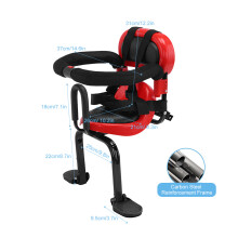 Back Mounted Child Bike Seat U-Shaped Guardrail Folding Footrest