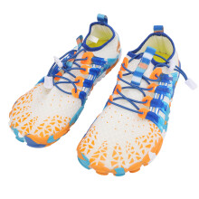 (White Blue Size 40) Water Shoes Quick Dry Non Slip Barefoot Beach River Pool Hiking