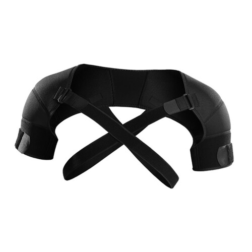 Double Shoulder Support Brace Adjustable Strap Black 1