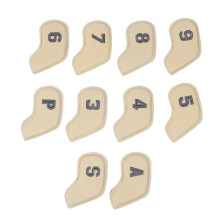 (Beige) 10PCS Waterproof PU Golf Head Covers Set Beige