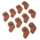 (Light Brown) 10PCS Waterproof PU Golf Head Covers Set Beige 3