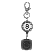 (Black) Pool Cue Tip Repair Tool Retractable Key Ring Gray