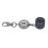 (Black) Pool Cue Tip Repair Tool Retractable Key Ring Gray 2