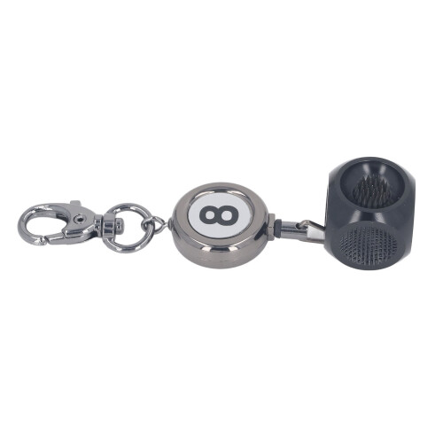 (Black) Pool Cue Tip Repair Tool Retractable Key Ring Gray 1