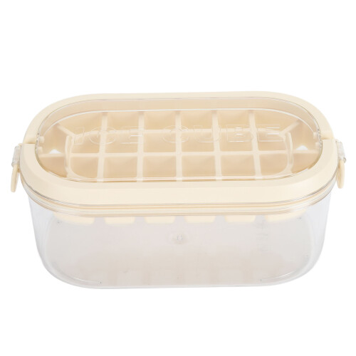 (Beige (Soft Bottom Type)) Double Layer Ice Cube Tray 54 Grids Large Capacity Beige Soft Bottom 1