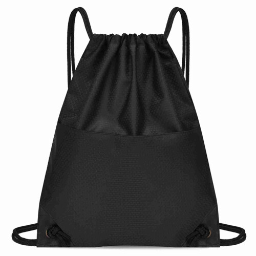 Waterproof Drawstring Backpack Oxford Cloth Zip Pocket