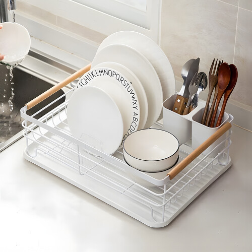 Garden Sanctuary White Iron Dish Drainer