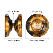 2pcs Aluminum Alloy Yoyo Ball with Bearing Strings Case Glove