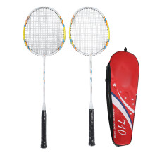 1 Pair High Tension Aluminum Badminton Racket Lightweight with Bag