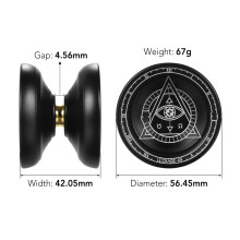 2pcs Aluminum Alloy Yoyo Ball with Strings Glove Storage Bag
