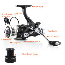9+1 BB Fishing Reel Dual Brake High Speed Spinning with Dual Spool