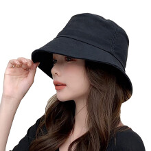 (Black) Cotton Bucket Hat Women Lightweight Beach Beige