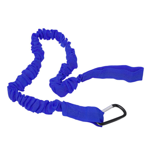 (Blue) Kayak Paddle Rope Leash Elastic Nylon Coiled Strap Blue 2