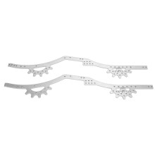 (Silver) 1 Pair Aluminum RC Chassis Rails Adjustable Wheelbase Axial SCX10 II