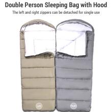 Double Sleeping Bag for Adults 12C to -18C Cold-Resistant Hooded