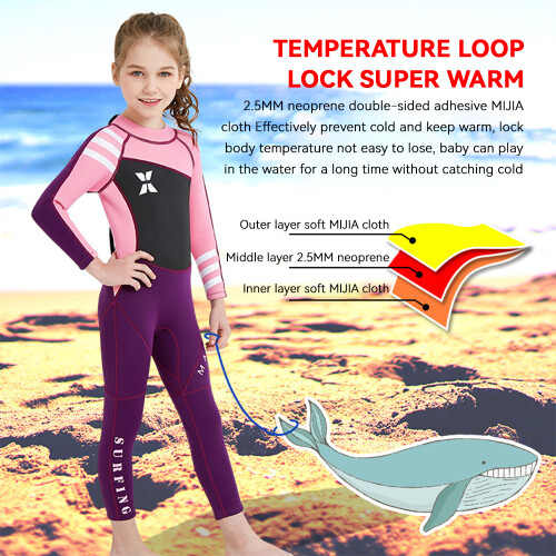 Kid One Piece Neoprene Wetsuit Sun-Protective Winter 1