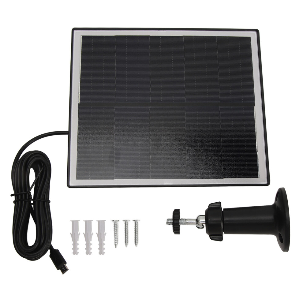 (Black) 6W 5V Monocrystalline Solar Panel Ip65 Waterproof Slim Charger Monitor Black 643505221374