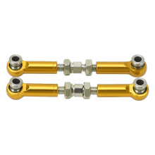 (Gold) 2PCS RC Steering Link Rod Arm Aluminium Alloy for MJX 1/14 Gold
