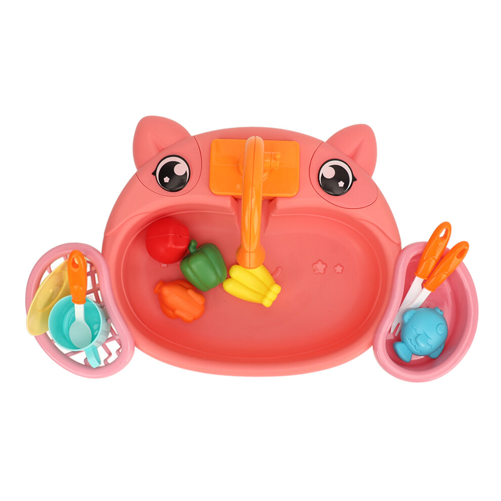 (Pink) Electric Kitchen Dishwasher Toys Simulation Water Kids Sink Toy Pink 643505220001