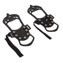 (S Shoe Size 31‑35) 1 Pair Ice Cleats 10 Teeth Foldable Anti Slip for Ice Fishing