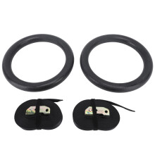 Black ABS Anti Slip Adjustable Fitness Rings Polyester Ribbon Pull Up