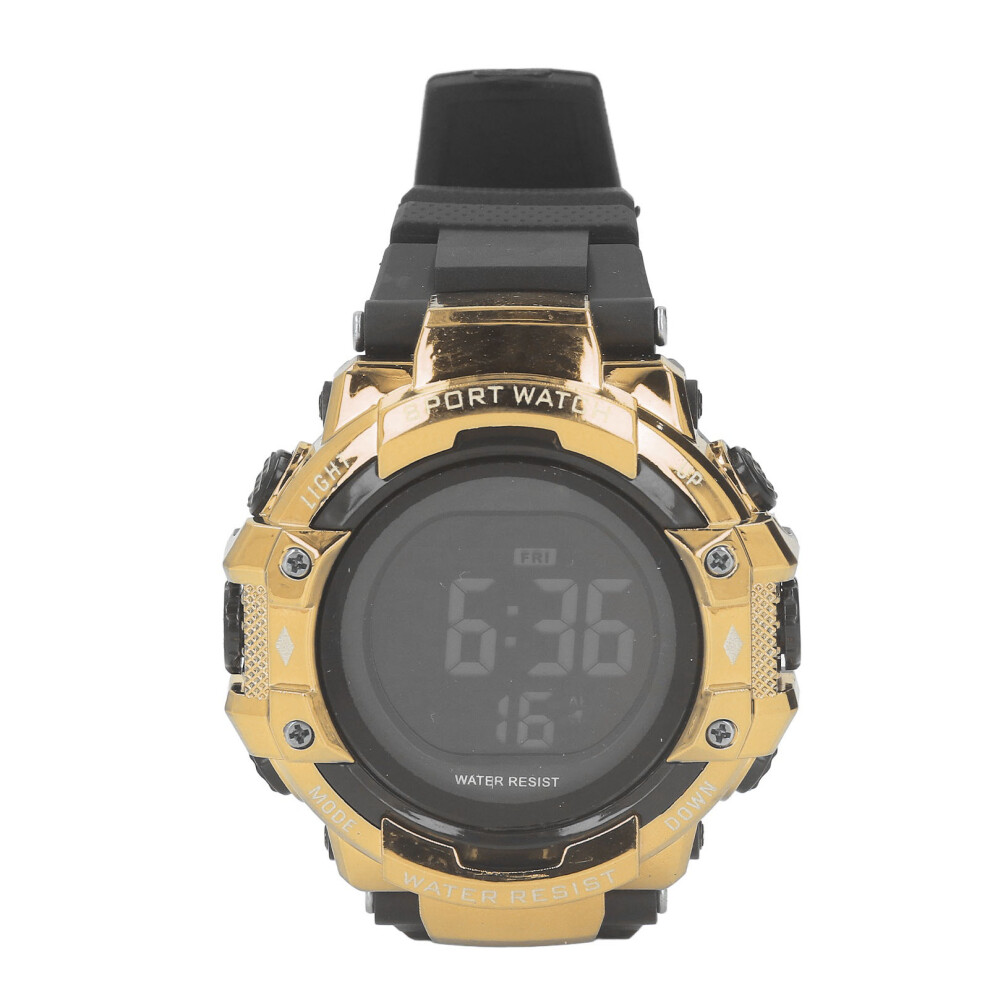 (Gold) Sports Watch Digital Led Backlight 5Bar Waterproof Date Alarm Gold 643505226423