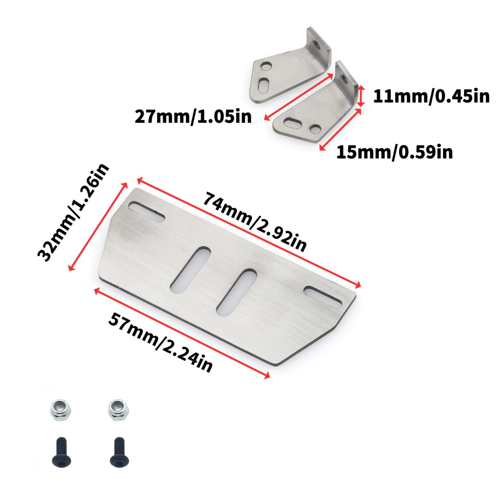 Steel Front Armor Skid Plate For Traxxas Trx4 Axial Scx10 Rc Crawler 643505222173