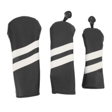 (Black) PU Club Headcovers Wood Fairway Hybrid Rotatable Label 3 Size Blue