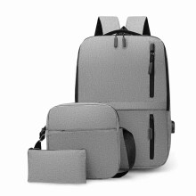 Men's Business Bag Set USB Laptop Backpack Double Shoulder