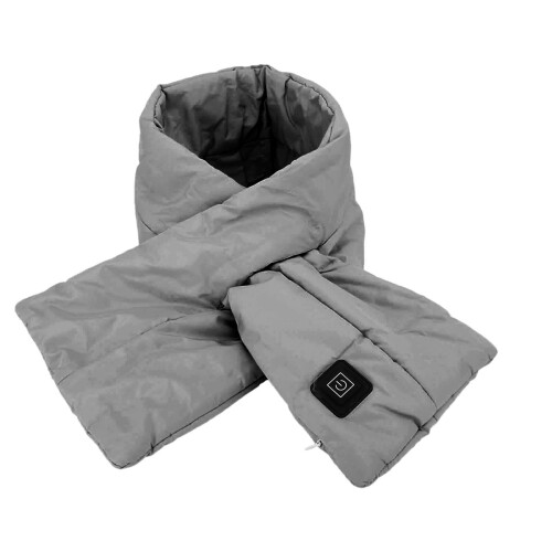 (Grey) USB Heating Neck Pad Adjustable Temperature Pink Heated Scarf Winter