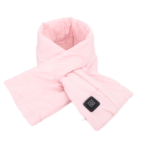 (Pink) USB Heating Neck Pad Adjustable Temperature Pink Heated Scarf Winter