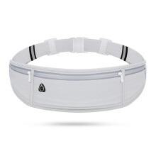(Grey) Nylon Waist Bag Large Waterproof Elastic Fanny Pack Black