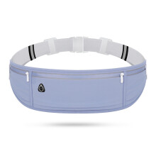 (Blue) Nylon Waist Bag Large Waterproof Elastic Fanny Pack Black