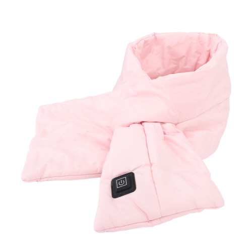 (Pink) USB Heating Neck Pad Adjustable Temperature Pink Heated Scarf Winter 1